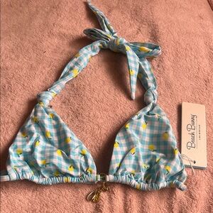 Beach Bunny Aqua Gingham Bikini Top